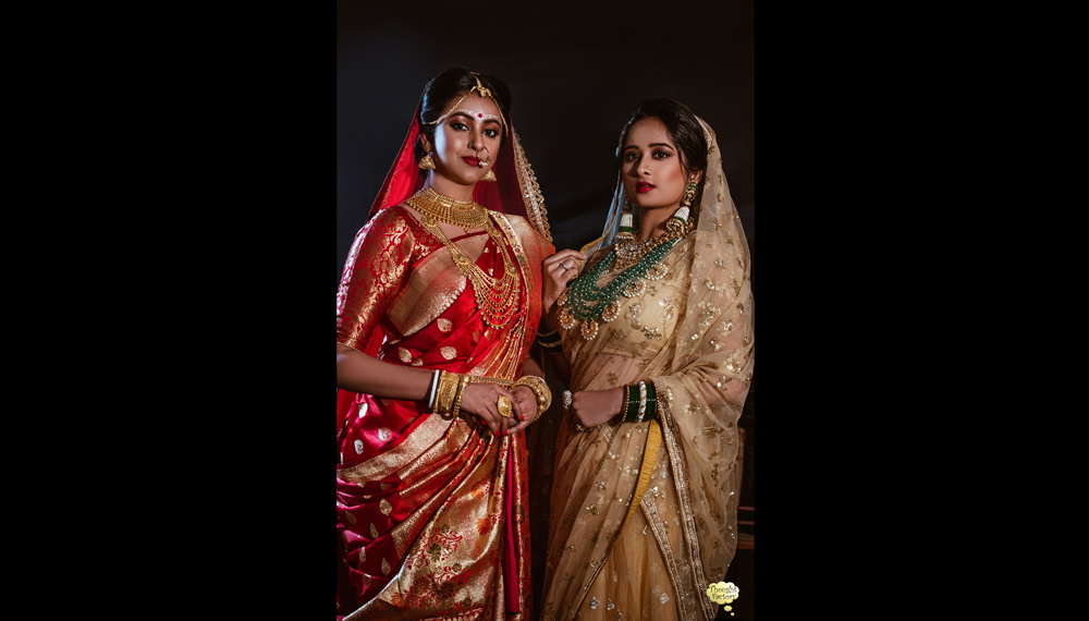 Muslim and Bengali bride together image